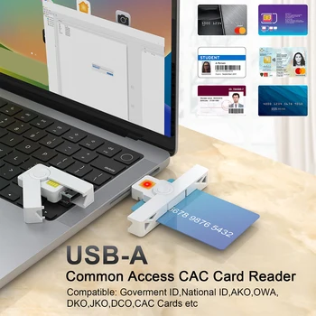 USB Kortelių Skaitytuvą, USB Bendros Prieigos ID CAC Kortelių Skaitytuvas Nešiojamų Smart Card Reader USB2.0 Tipas-C Skaitmeninės Saugumo Sertifikatas - Nuotrauka 2  