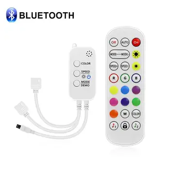 Smart Bluetooth RGB Valdiklis DC 5V (12V 24V Muzikos Sinchronizavimo LED Valdiklis integruotas mikrofonas Už 5050 SMD RGB LED šviesos Juostelės - Nuotrauka 1  