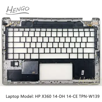 Naujas HP X360 14-DH 14-CE TPN-W139 Palmrest KB Bezel didžiąsias Padengti Juoda + SIDABRINĖ - Nuotrauka 2  