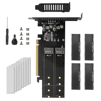 M. 2 NVME Plėtros Kortelę ar Metalo PCIE 3.0 X16 SSD Stove Kortelės M Klavišą HDD Adapteris Reguliatorius Palaiko Raid su Heatsink - Nuotrauka 2  