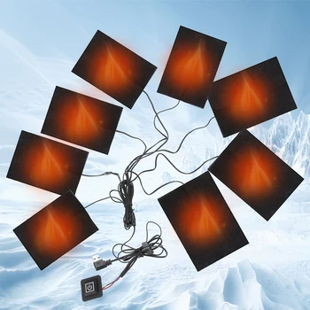 3 Lygių Lauko Šilumos Žiemos Šildymo Vest Pagalvėlės Vandeniui USB Šildymo Pagalvėlės Drabužių Šildymo kilimėlis Žiemą Šiltas Kelnes Šildomos Pagalvėlės - Nuotrauka 1  