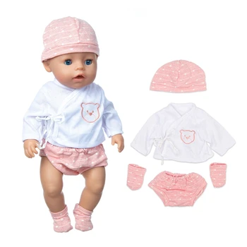 Naujas puikus pavasario 2021 kostiumas Dėvėti 43cm Baby Doll, 17 Colių Gimusių Kūdikių Lėlės Drabužiai Ir Aksesuarai - Nuotrauka 2  