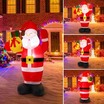 1 Set Santa Claus Pripučiamų Kalėdų Lauko Apdailos Built-in LED Žibintai, Pripučiamų Kalėdų Atostogų Šaliai Dekoro - Nuotrauka 2  