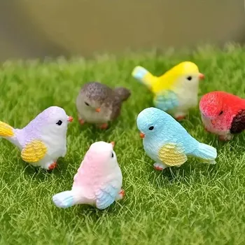 8pcs Miniatiūriniai Paukščių Figūrėlės, Maketas Gyvūnų Žaislų Mini Mielas Pet ModelFOr Pasakų Sodas, Samanų Micro Kraštovaizdžio - Nuotrauka 2  
