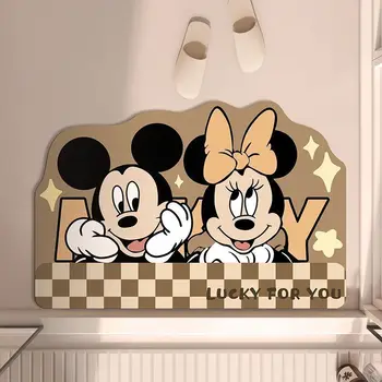 Naujas mielas animacinių filmų Mickey vonios kambarys diatomėjomis purvo grindų kilimėlis kūrybos neslidus vandens nesugeriančių greitai-džiovinimo vonios tualeto durų kilimėlis - Nuotrauka 1  