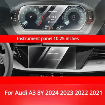 Audi A3 8Y 2024-2021 Grūdintas Stiklas Automobilio Salono Navigacijos Pramogų Touch Centras Ekrano Apsauginės Plėvelės - Nuotrauka 2  
