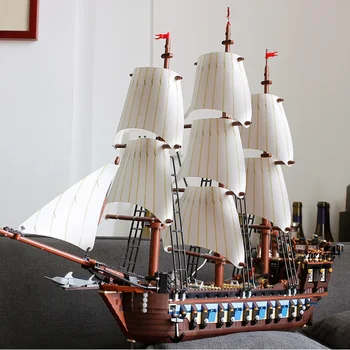 Raudona Piratų Imperial Karibų Jūros Laivų Statybos Blokuoti Pavyzdinė Black Pearl Silent Marija Žaislai Suderinama 10210 70810 71042 Plytų Žaislas - Nuotrauka 2  
