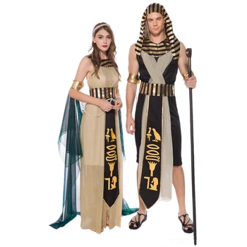 Pora Egipto Karalius Faraonas Kleopatra Graikų Deivė Kostiumas Helovinas Puras Cosplay Fancy Dress Vyrams, Moterims - Nuotrauka 1  