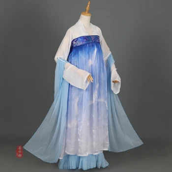 Roll-rankovės senovės stiliaus Han elementai krūtinės ilgio sijonas Cosplay Kostiumų Hanfu moterų suknelės, helovinas kostiumas moterims suaugusieji - Nuotrauka 1  