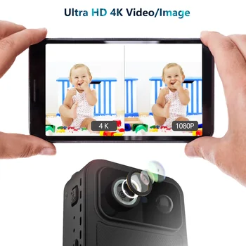 DIXSG R9 4K Wifi Mini Kamera, Naktinio Matymo Mobilųjį Telefoną Nuotoliniu Stebėti Belaidžio Tinklo Kameros, Namų Bodycam Teisėsaugos - Nuotrauka 2  