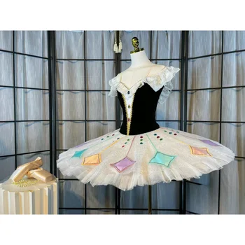 Vaikų baleto TUTU suknelė veiklos kostiumas mln. klounas baleto scenos kostiumų mergina gulbių ežeras purus gazas suknelė - Nuotrauka 2  