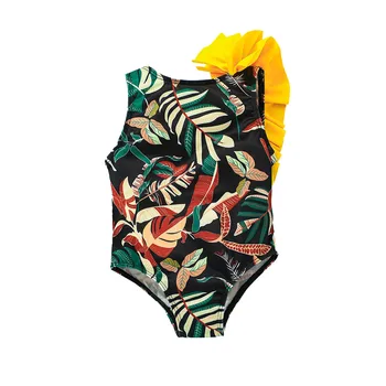 Mados maudymosi Kostiumėliai, Gėlių Ruched Vaikų Mergaičių Bamblys Kūdikių Spausdinti Drabužius, maudymosi kostiumėlį Mergaičių Maudymosi kostiumai 4t Plaukti Kostiumas - Nuotrauka 2  