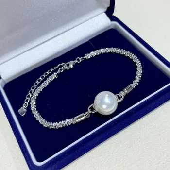 Gėlavandenių perlų apyrankė šviesos prabanga 18k įpurškimo aukso ryškiai balta stygos super light boutique moterų mados juvelyriniai dirbiniai - Nuotrauka 1  