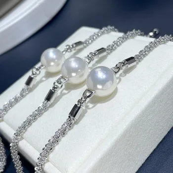 Gėlavandenių perlų apyrankė šviesos prabanga 18k įpurškimo aukso ryškiai balta stygos super light boutique moterų mados juvelyriniai dirbiniai - Nuotrauka 2  