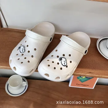 Snoopy Vasaros mielas skylę batai moterims dėvėti storio apačioje 2022 naujas Baotou sandalai neslidus šlepetės - Nuotrauka 1  