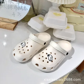 Snoopy Vasaros mielas skylę batai moterims dėvėti storio apačioje 2022 naujas Baotou sandalai neslidus šlepetės - Nuotrauka 2  
