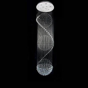 Modernus Spiralinis LED Kambarį Vitrine Kristalų Liustra Apšvietimo Lempos Interjero Rungtynių už Laiptų Kopėčios Miegamojo Kambarį Viešbutyje - Nuotrauka 1  
