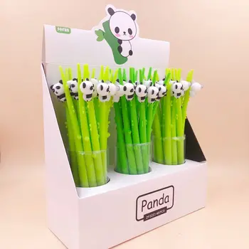 48 Boksuose/box Panda Animacinių filmų Unisex Pen Panda Bambuko Silikono Kūrybos Purtyti Gelio Rašikliai - Nuotrauka 2  