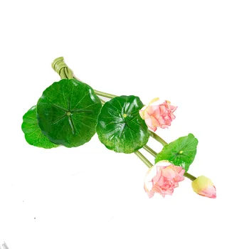 27cm Ilgio Lotus White Pink Dirbtinių Gėlių Tikroviška Vandens Lelija Micro Kraštovaizdžio Vestuvių Tvenkinys, Sodas Padirbtų Augalų Apdaila - Nuotrauka 1  