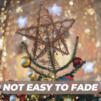 Kalėdų Rotango Star Treetop su Pavasario Paremti Kalėdų Medžio Topper Apdailos Imituojamas vainikas namų dekoro - Nuotrauka 2  