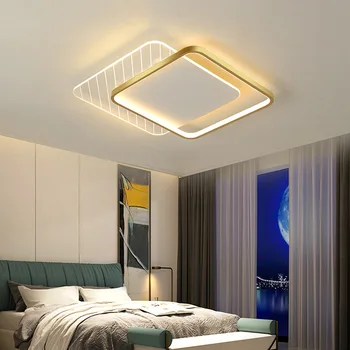 Šiuolaikinės Mados Minimalistinio Aliuminio Akrilo LED Lubų Šviesos Juodojo Aukso Miegamasis Dropshipping Tyrimas Kambarį Valgomasis - Nuotrauka 2  