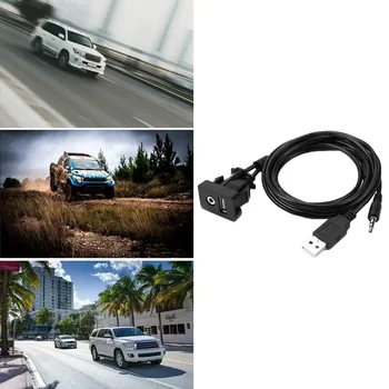 Automobilio galiniu langu 3,5 mm USB prailginimo Kabelis Puikiai Metalo Gamybos Technologija Skydelis AUX Įvesties Lizdas 