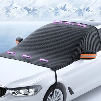 Magnetiniai Automobilių Sniego Danga Prekinis, Galinis Stiklo Skėtį Nuo Saulės, Lauko Snowproof Automobilių Padengti Stabdžių Ledo Frost (Auto Raštas Žiemos Auto Išorinis Dangtis - Nuotrauka 2  